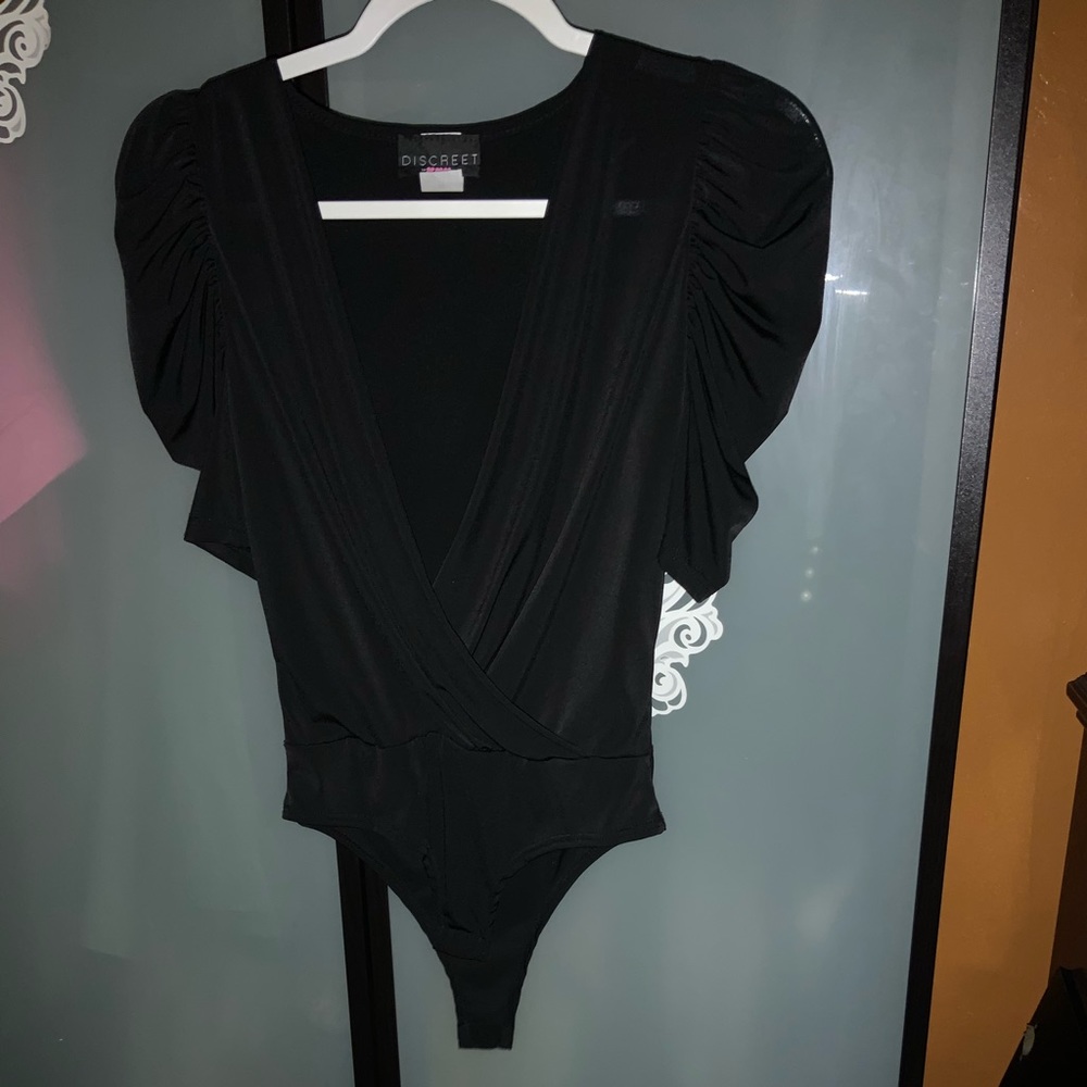Beautiful Black bodysuit with wide opening